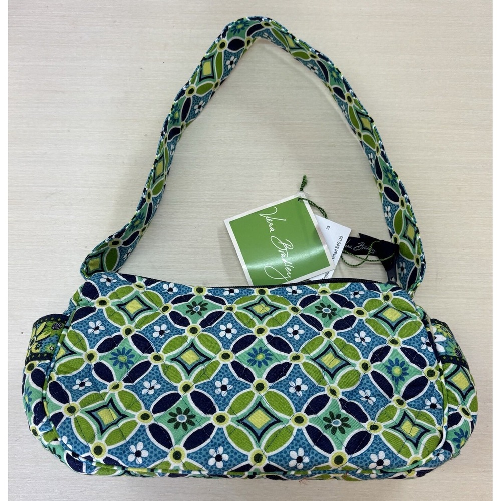 New Vera Bradley Maggie Purse Daisy Daisy Blue & Green Hand/ Shoulder Bag